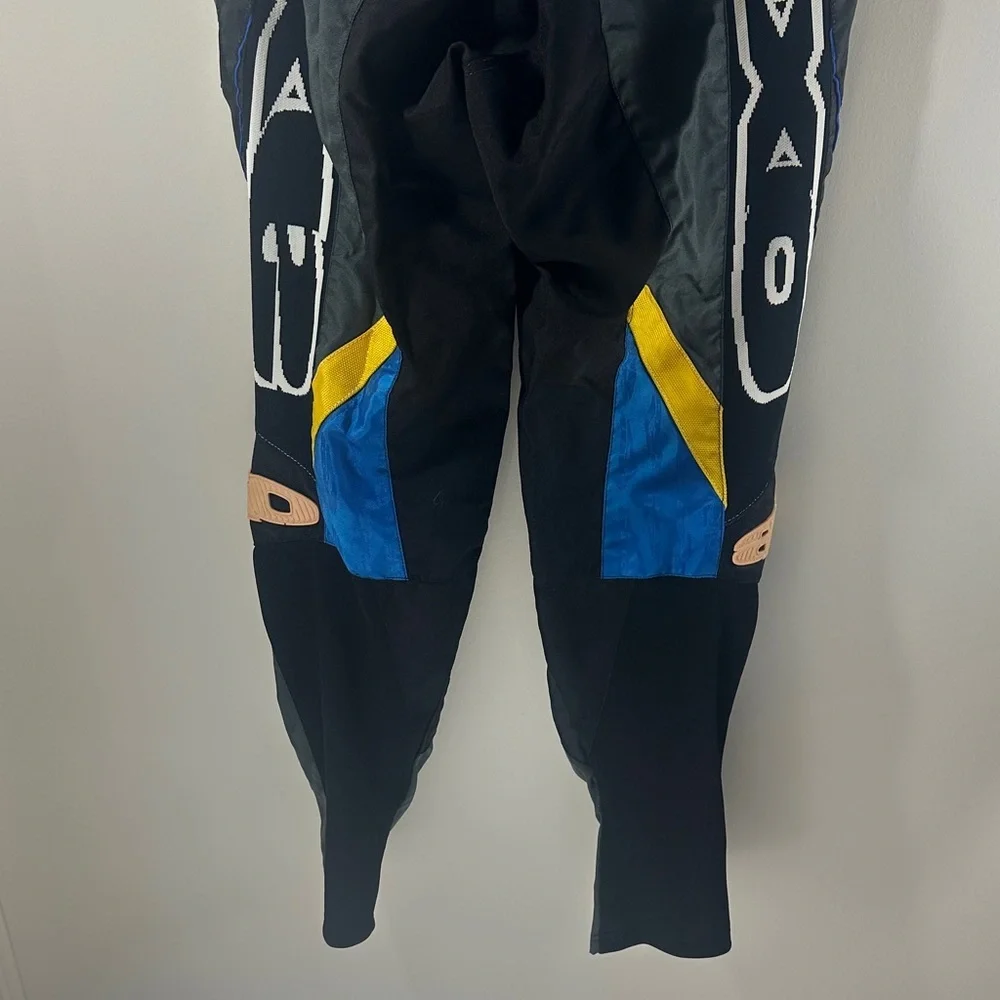 Kids Youth Black and Yellow Kevlar Pants AXO Racing 9Nine9 Motorcross - Picture 12 of 15